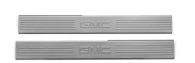17802522 - Exterior: Door Sill Plate Kit - Front - Regular Cab for GMC: Sierra 1500, Sierra 1500 Classic, Sierra 1500 HD, Sierra 1500 HD Classic, Sierra 2500, Sierra 2500 HD, Sierra 2500 HD Classic, Sierra 3500, Sierra 3500 Classic, Sierra 3500 HD Image