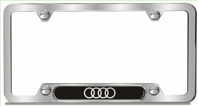 ZAW071801HXZ2 - Exterior: 2018-2025 Audi - Audi Rings License Plate Frame for Audi: A3, A3 Quattro, A3 Sportback e-tron, A4 allroad, A4 Quattro, A5 Quattro, A5 Sportback, A6 allroad, A6 Quattro, A7 Quattro, A7 Sportback, A8 Quattro, e-tron GT, e-tron Sportback, Q3, Q4 e-tron, Q5, Q5 Sportback, Q7, Q8, Q8 e-tron, R8, RS e-tron GT, RS3, RS5, RS5 Sportback, RS7, S3, S4, S5, S5 Sportback, S6, S7, S8, SQ5, SQ5 Sportback, SQ7, SQ8, SQ8 e-tron, TT Quattro, TT RS Quattro, TTS Quattro Image