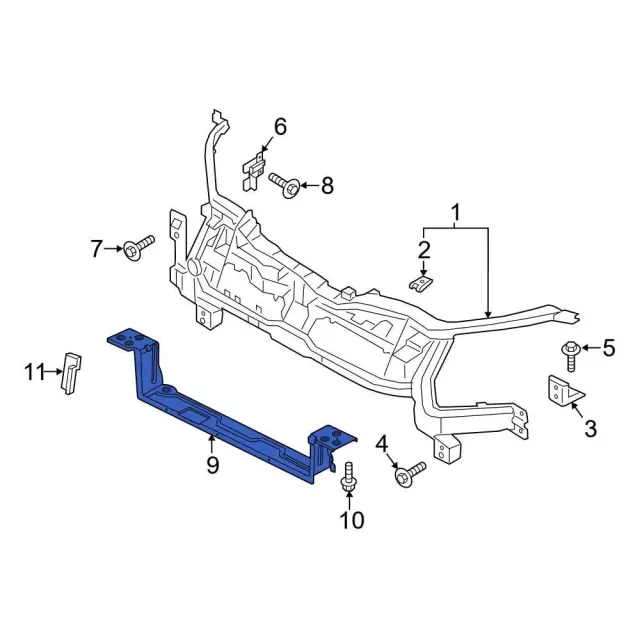 LK4Z8125B - Body: Radiator Support Tie Bar for Ford: Transit-150, Transit-250, Transit-350, Transit-350 HD Image