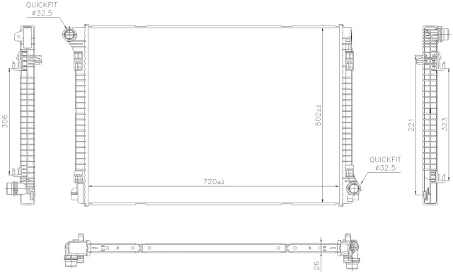 606704 - : Radiator - Replaces VW 3QF121251C for NISSENS Image