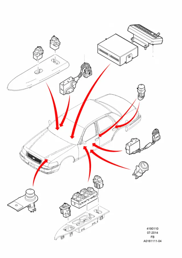 8C3Z14028AA - Electrical: Door Lock Switch for Ford Image
