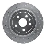 63146026L - : DFC Brake Rotor - Drilled and Slotted - Silver for DYNAMIC FRICTION Image