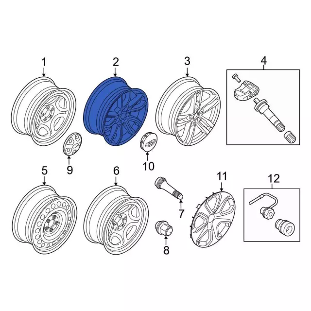 LB5Z1007L - Suspension: Wheel, Alloy for Ford: Explorer, Police Interceptor Utility Image
