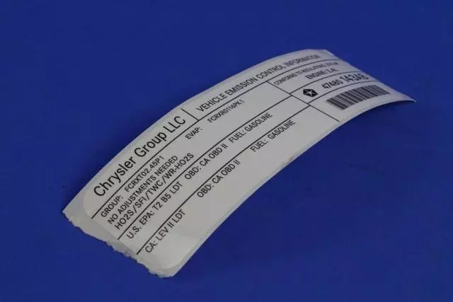 Vehicle Emission Control Information Label - Mopar (47480143AB)