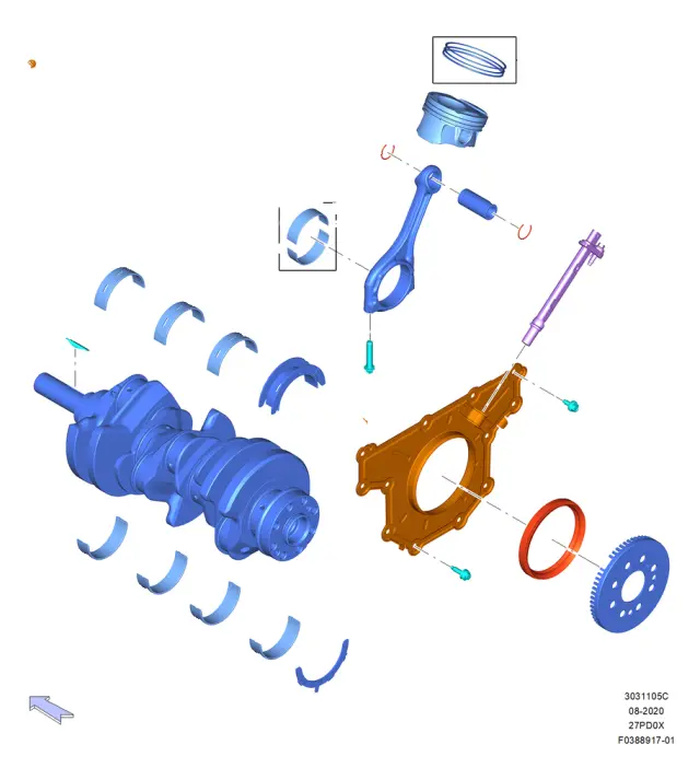 JT4Z6335C - Engine: Rear Main Seal Retainer for Ford Image