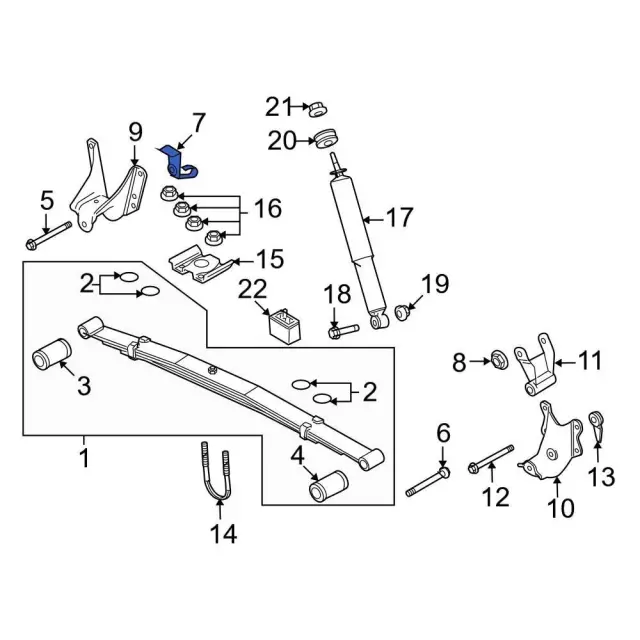 N807044S307 - Suspension: Leaf Spring Nut for Ford: E-150, E-250, E-350 Super Duty, E-450 Super Duty Image