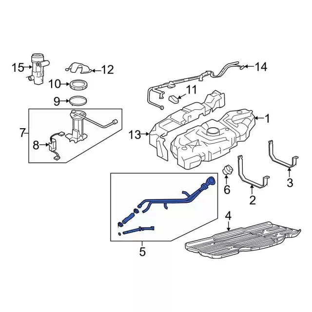 7L1Z9034A - Fuel System: Filler Pipe for Ford: Expedition | Lincoln: Navigator Image