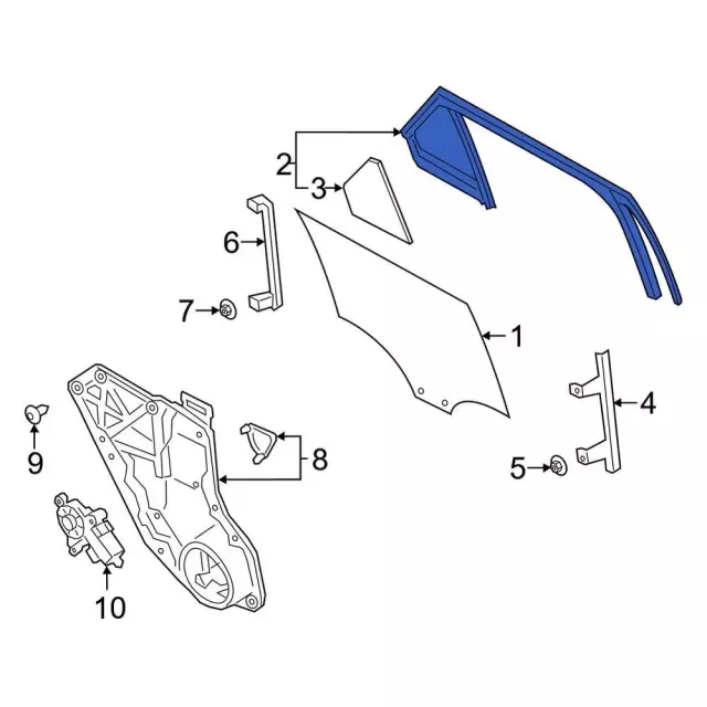 LB5Z7825766A - Body: Run Channel for Ford: Explorer, Police Interceptor Utility Image