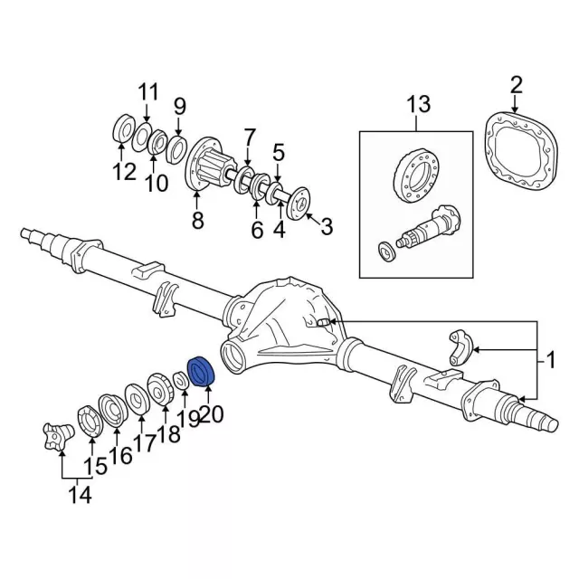 8M4621 - Front Drive Axle: Differential Pinion Bearing for Ford: Bronco, Excursion, F-150, F-250, F-250 HD, F-250 Super Duty, F-350, F-350 Super Duty, F-450 Super Duty, F-550 Super Duty Image