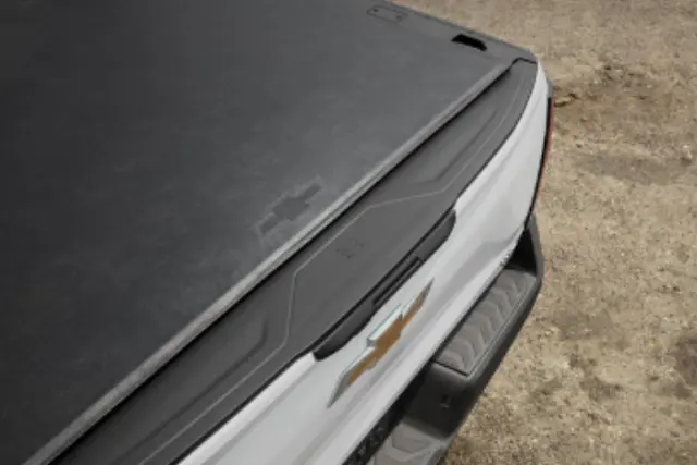 85652531 - Exterior: Soft Roll-Up Tonneau Cover With Bow-Tie Logo for Chevrolet: Silverado EV Image