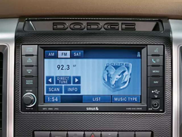 5064818AD - Instrument Panel and Radios and Consoles: Am/fm Cd W/nav/dvd &amp; Cd-ctrl Radio for Chrysler: Town &amp; Country | Dodge: Grand Caravan, Nitro, Ram 1500, Ram 2500, Ram 3500 | Jeep: Liberty, Wrangler | Ram: 1500, 2500, 3500 Image