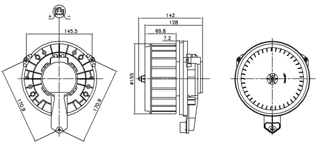 87670 - : Nissens HVAC Blower Motor Assembly for NISSENS Image