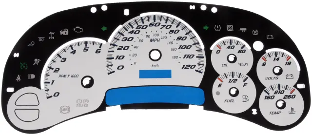 100103B - Body: Instrument Cluster Upgrade Kit - White Without Transmission Temperature for Dorman Image