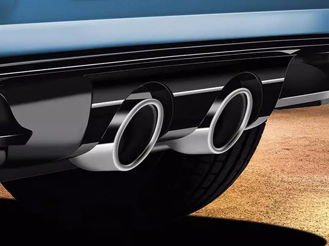 5G0071610BGRU - Exterior: Rear Valance, Center Twin Exit Exhaust (Unpainted) for Volkswagen: Golf Image