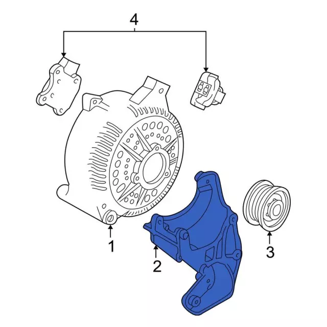 E7TZ10A313C - Electrical: Alternator Mount Bracket for Ford: E-250 Econoline Club Wagon, E-350 Econoline, E-350 Econoline Club Wagon, Econoline Super Duty, F-150, F-250, F-250 HD, F-350, F-Super Duty Image
