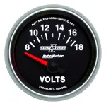 3692 - : GAUGE, VOLTMETER, 2 1/16", 18V, ELECTRIC, SPORT-COMP II for AutoMeter Image