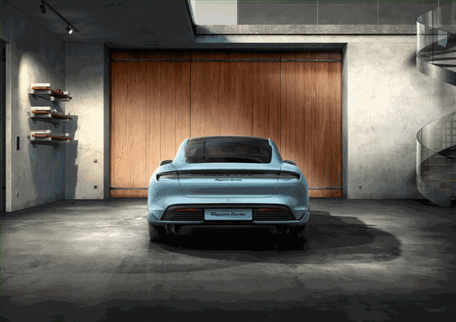 9J104490005 - : Rear Light Strip With Porsche Logo - Black for Porsche: Taycan Image