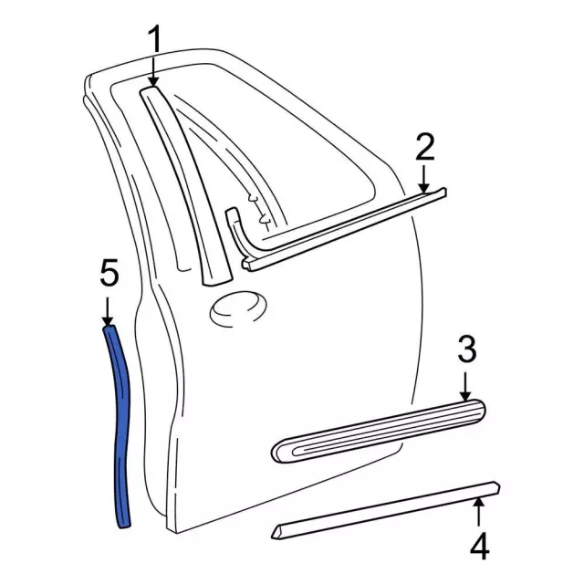 E7AZ5420910ASP - Body: Edge Guard for Ford: Aerostar, Bronco II, Crown Victoria, Escort, Expedition, Explorer, Mustang, Taurus, Thunderbird | Lincoln: Continental, Mark VII, Town Car | Mercury: Cougar, Grand Marquis, Mountaineer, Sable, Tracer Image