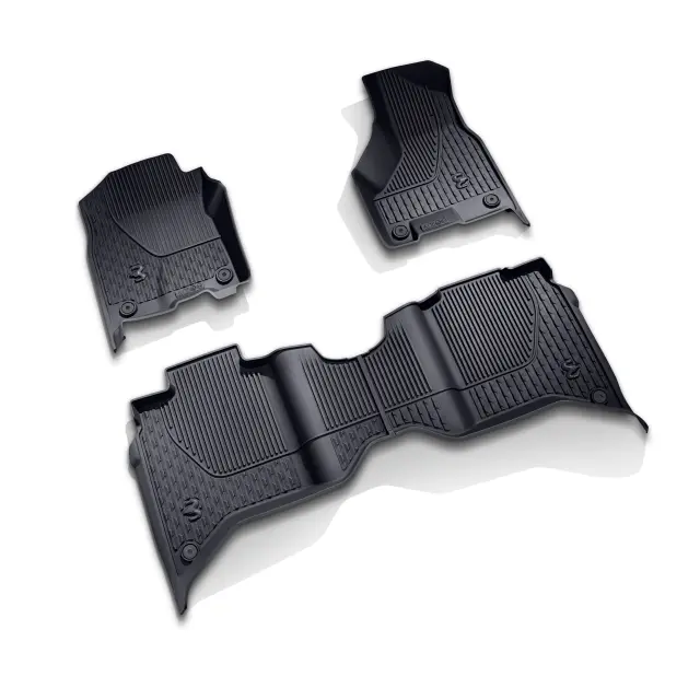 82215811AC - : All-Weather Mats - Crew Cab with Bench Seat - Black (FOR VEHICLES WITH PTO) for Mopar Image