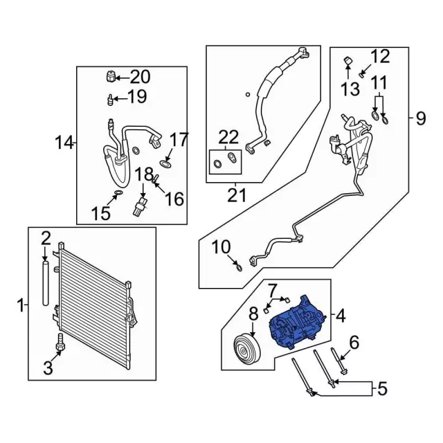 MB3Z19703V - HVAC: Compressor for Ford: Bronco, Ranger Image