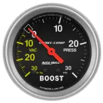 3403 - : GAUGE, VAC/BOOST, 2 5/8", 30INHG-30PSI, MECHANICAL, SPORT-COMP for AutoMeter Image