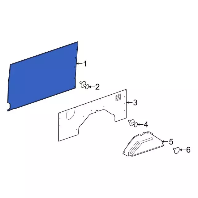 EK4Z6142410C - Body: Interior Quarter Panel Trim Panel for Ford Image