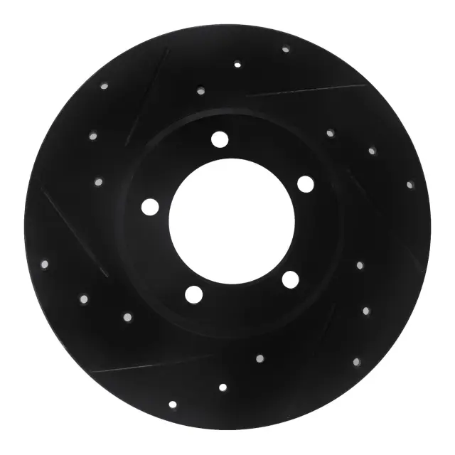 63376092L - : DFC Brake Rotor - Drilled and Slotted - Black for DYNAMIC FRICTION Image