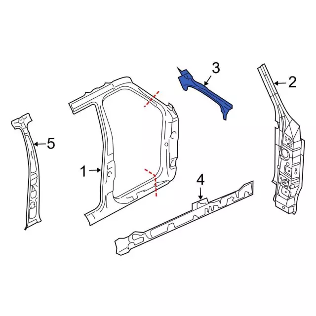 7L1Z7802500A - Body: Windshield Pillar for Ford Image