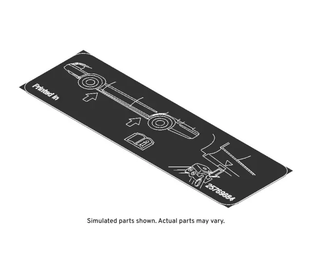 25769884 - Body: Info Label for Cadillac: CTS, STS Image