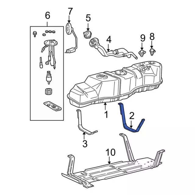F6TZ9092AB - Fuel System: Support Strap for Ford: F-150, F-250, F-250 HD, F-350, F-Super Duty Image