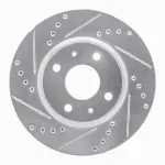 63114000L - : DFC Brake Rotor - Drilled and Slotted - Silver for DYNAMIC FRICTION Image