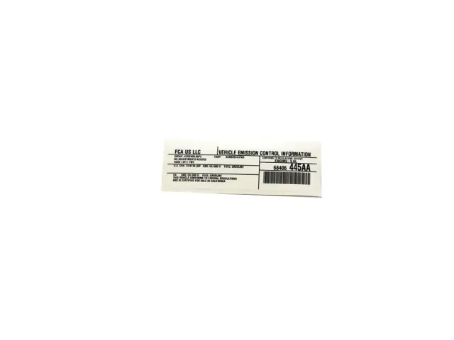 68406445AA - Labels: Vehicle Emission Control Information Label, Us, Canada for Mopar Image image