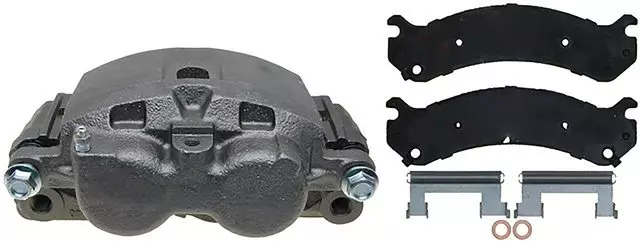19306619 - : Front Passenger Side Disc Brake Caliper Assembly with Semi-Metallic Pads (Loaded Fleet), Remanufactured for GM Image