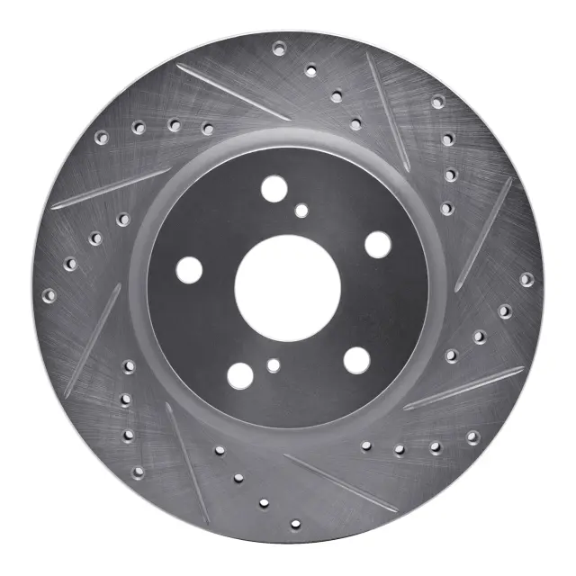 63176028R - Brakes &amp; Brake Parts: DFC Brake Rotor - Drilled and Slotted - Silver for DYNAMIC FRICTION Image