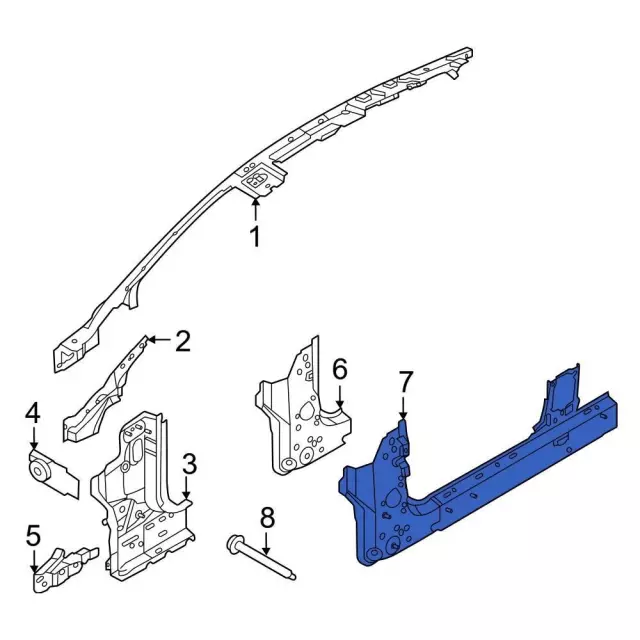LJ9Z5810110A - Body: Inner Rocker for Ford: Mustang Mach-E Image