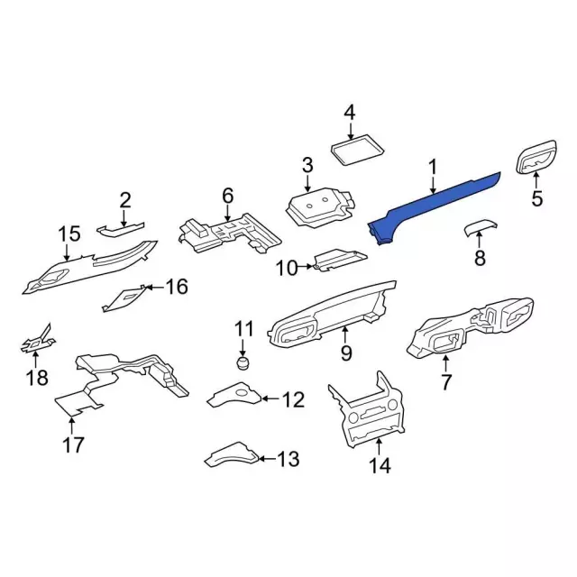 LB5Z7804338EA - : Front Molding for Ford: Explorer Image