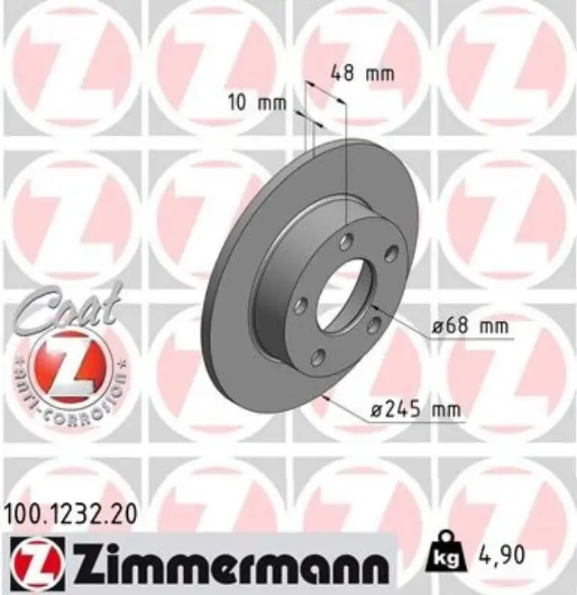 100123220 - Brakes &amp; Brake Parts: Zimmermann 100.1232.20 Disc Brake Rotor for ZIMMERMANN Image