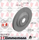 100333820 - : Zimmermann 100.3338.20 Disc Brake Rotor for ZIMMERMANN Image