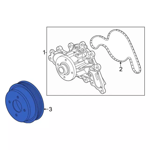 LC3Z8509B - : Engine Water Pump Pulley for Ford: E-350 Super Duty, E-450 Super Duty, F-250 Super Duty, F-350 Super Duty, F-450 Super Duty, F-550 Super Duty Image