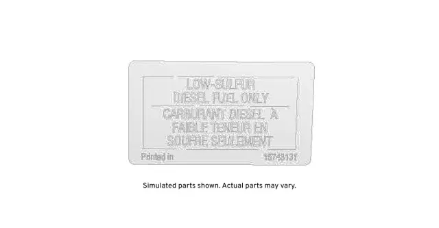 15743131 - : Fuel Label for Chevrolet: Blazer, C/K Pickup, C1500, C2500, C3500, Express 1500, Express 2500, Express 3500, G20, G30, K1500 Pickup, K2500 Pickup, K3500 Pickup, K5 Blazer, P20, P30, R10, R20, R2500, R30, R3500, S10, S10 Blazer, Silverado 2500 HD, Silverado 2500 HD Classic, Silverado 3500, Silverado 3500 Classic, Silverado 3500 HD, Suburban C10, Suburban C1500, Suburban C20, Suburban C2500, Suburban K10, Suburban K1500, Suburban K20, Suburban K2500, Suburban R10, Suburban R1500, Suburban R20, Suburban R2500, Suburban V10, Suburban V1500, Suburban V20, Suburban V2500, Tahoe, V10, V20, V30, V3500 | GMC: C1500 Pickup, C2500 Pickup, C3500 Pickup, G2500, G3500, Jimmy, Jimmy S15, K1500 Pickup, K2500 Pickup, K3500 Pickup, P2500, P3500, R1500 Pickup, R2500 Pickup, R3500 Pickup, S15, Savana 1500, Savana 2500, Savana 3500, Sierra 2500 HD, Sierra 2500 HD Classic, Sierra 3500, Sierra 3500 Classic, Sierra 3500 HD, Suburban C1500, Suburban C2500, Suburban K1500, Suburban K2500, Suburban R1500, Suburban R2500, V1500, V1500 Suburban, V2500, V2500 Suburban, V3500, Yukon Image