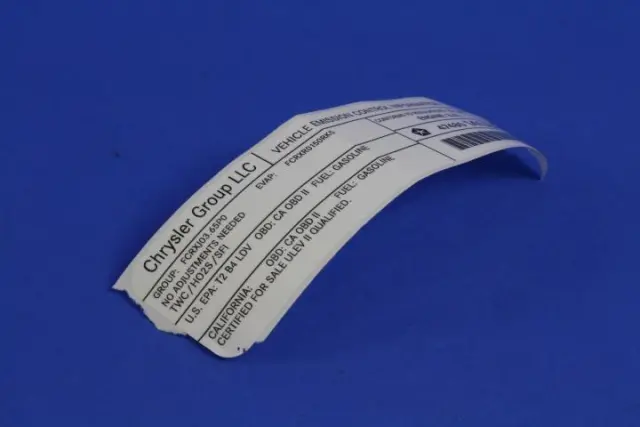 Vehicle Emission Control Information Label - Mopar (47480141AA)