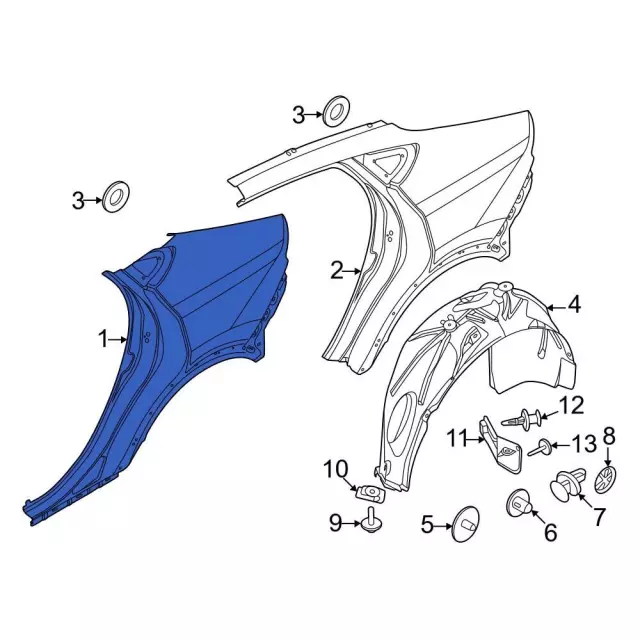 LJ8Z5827840A - Body: Quarter Panel for Ford: Mustang Mach-E Image