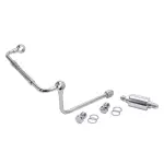 8128 - : Chrome Dual-Feed Fuel Line Kit With Polished Filter for Edelbrock Image