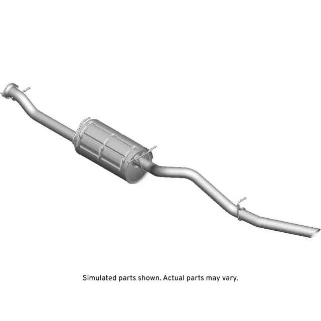 25811685 - : Exhaust Muffler Assembly with Pipe, Flange, Reinforcements, Hangers, and Labels for GM Image