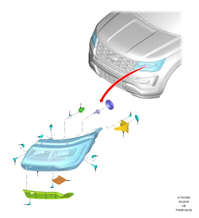 FB5Z13008AL - Electrical: Headlamp Housing for Ford Image