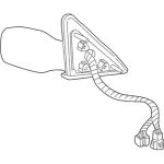 4W1Z17682AA - Body: Mirror for Lincoln: Town Car Image