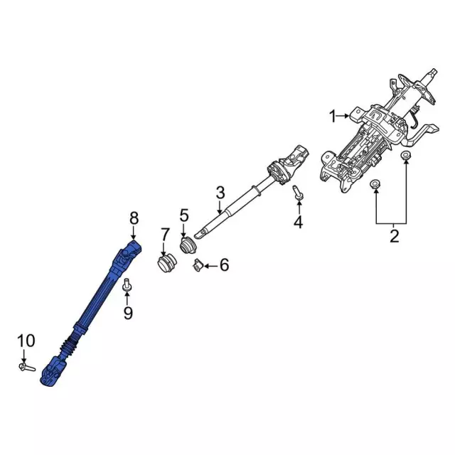 L1MZ3B676B - Steering: Lower Shaft for Ford: Explorer, Police Interceptor Utility | Lincoln: Aviator Image