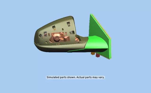 23213100 - : Part# 23213100 Black Passenger Side Door Mirror without Cover for GM Image