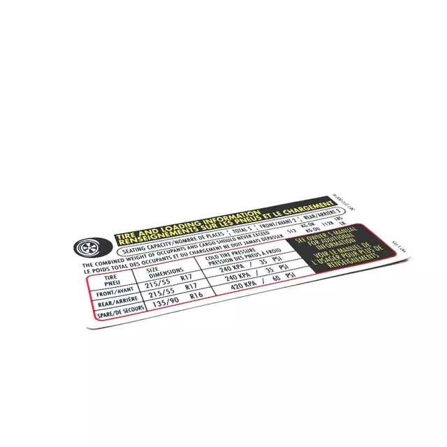 561010000M - : Tire Info Label for Volkswagen: Passat Image