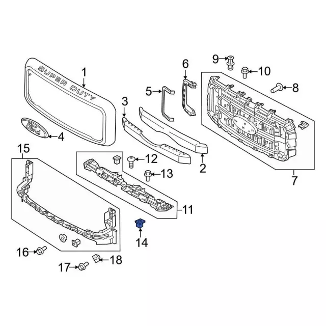 N801706S - : Wheel Opening Molding U-Nut for Ford Image